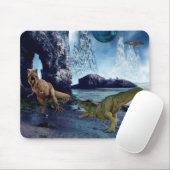 Tapis De Souris Tyrannosaurus T-Rex Combat de dinosaures sur une p (Avec souris)