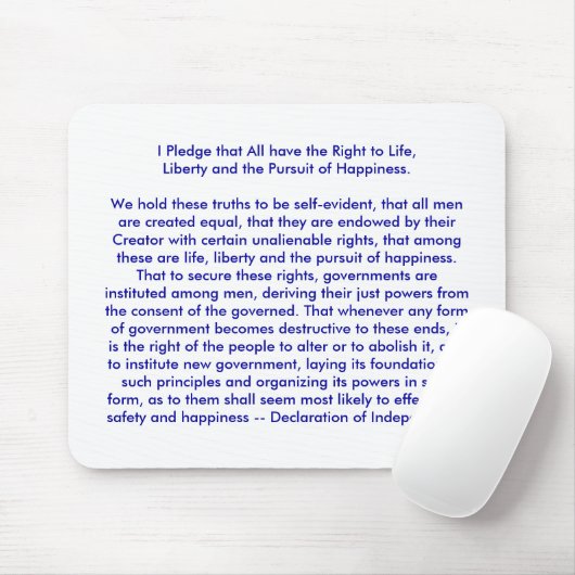 Tapis De Souris ! ! ! U créent la déclaration d'indépendance (Avec souris)