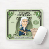 Tapis De Souris U.S. Les Présidents Mousepad : #3 Thomas Jefferson (Avec souris)