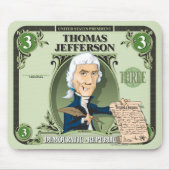 Tapis De Souris U.S. Les Présidents Mousepad : #3 Thomas Jefferson (Devant)