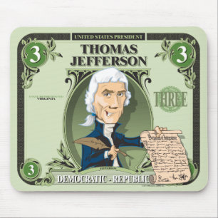 Tapis De Souris U.S. Les Présidents Mousepad : #3 Thomas Jefferson