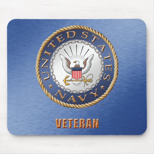 Tapis De Souris U.S. Vétéran Mousepad de marine (Devant)