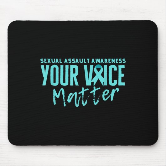 Tapis De Souris Ual Ault Awareness 2025 Ruban Turquoise Votre Voix (Devant)
