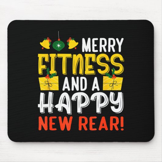 Tapis De Souris Ugly Christmas Gym Santa Werlifting (Devant)