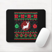 Tapis De Souris Ugly Christmas Sweater Design Plaid Reindeer (Avec souris)