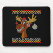 Tapis De Souris Ugly Christmas Sweater I Merry Christmoose Funny M (Devant)