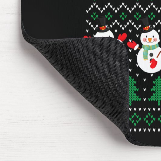 Tapis De Souris Ugly Christmas Xmas Tree Snowman Santa Claus New Y (Coin)