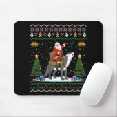 Tapis De Souris Ugly Wolf Xmas Gift Santa Riding Wolf Christmas T (Avec souris)