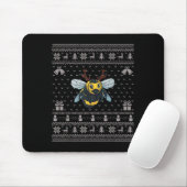Tapis De Souris Ugly Xmas Sweater Style Bumble Bee Reindeer Christ (Avec souris)