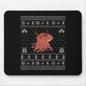 Tapis De Souris Ugly Xmas Sweater Style Cuttlefish Reindeer Christ (Devant)