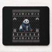 Tapis De Souris Ugly Xmas Sweater Style Panda Reindeer Christmas (Devant)