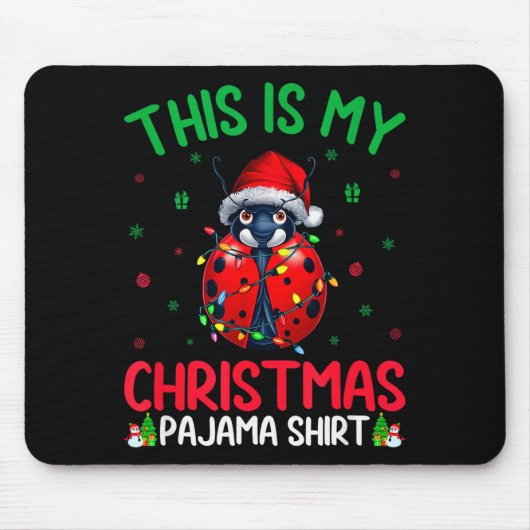 Tapis De Souris Ugly Xmas Tree Lights Santa Ladybug Christmas Paja (Devant)