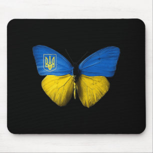 Tapis De Souris Ukraine Butterfly Ukraine Ukrainien Drapeau Amour