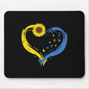 Tapis De Souris Ukraine Coeur Tournesol papillon Ukrainienne fille