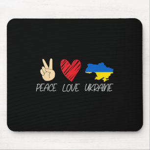 Tapis De Souris Ukraine : drapeau contre la guerre Solidarité Paix