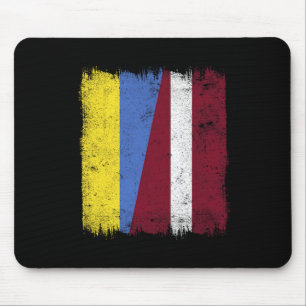 Tapis De Souris Ukraine Lettonie Demi-drapeau Ukrainien letton Pat