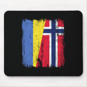 Tapis De Souris Ukraine Norvège Demi-drapeau Ukrainien Ancêtre nor