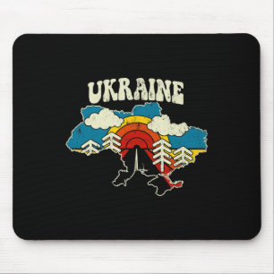 Tapis De Souris Ukraine Vintage Ukrainien Campagne Arc-en-ciel Rét