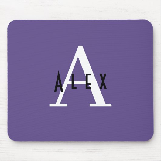Tapis De Souris Ultra Violet violet moderne Monogramme mignon fill (Devant)
