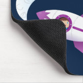 Tapis De Souris Un adorable vaisseau-fusée dans l'espace dessin an (Coin)