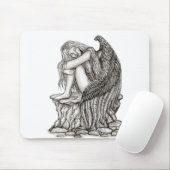 Tapis De Souris Un ange endormi sur la pierre (Avec souris)
