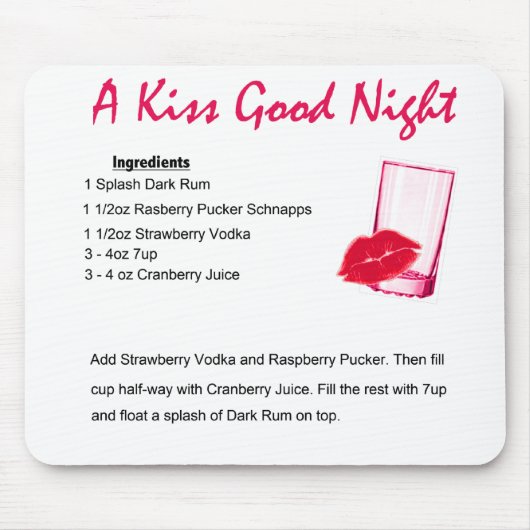 Tapis De Souris un baiser bonne nuit 3 (Devant)