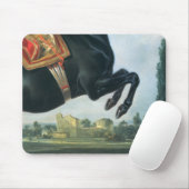Tapis De Souris Un cheval noir exécutant le Courbette (Avec souris)