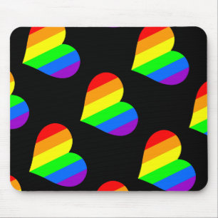 Tapis De Souris Un cœur aux couleurs de l'arc-en-ciel