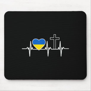 Tapis De Souris Un cœur pour Jésus et l'Ukraine - Vêtements chréti