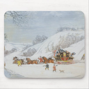 Tapis De Souris Un courrier dans la neige profonde