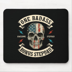 Tapis De Souris Un D Bonus Stepdad Pas Papa Crâne Usa Drapeau Père