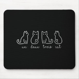 Tapis De Souris Un Deux Trois Cat Abstrait Français Kitty
