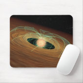Tapis De Souris Un disque poussiéreux formant une planète en orbit (Avec souris)