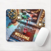 Tapis De Souris Un drone livre un cadeau de Noël (Avec souris)
