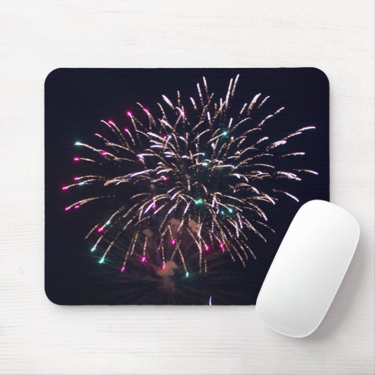 Tapis De Souris Un feu d'artifice explose à la nuit 4 juillet Phot (Avec souris)