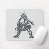 Tapis De Souris Un Guerrier Samouraï Avec Un Arme À Feu Rapide (Avec souris)