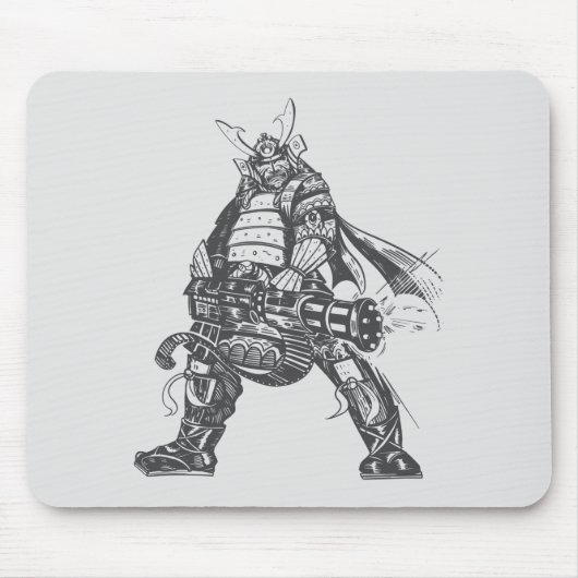 Tapis De Souris Un Guerrier Samouraï Avec Un Arme À Feu Rapide (Devant)