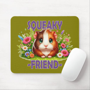 Tapis De Souris Un jeu de mot pour ami. Bébé mignon Guinée Pig des