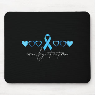 Tapis De Souris Un jour à la fois ruban bleu cancer du colon