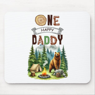 Tapis De Souris Un joyeux daddy campeur ours d'anniversaire pour l