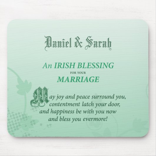Tapis De Souris Un Mariage irlandais qui félicite (Devant)