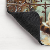 Tapis De Souris Un matin à Paris | Chat au gingembre dans un café (Coin)