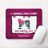 Tapis De Souris Un mignon couple Zombie : Une histoire d'amour Zom (Avec souris)