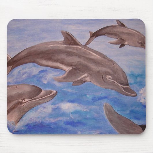 Tapis De Souris Un morceau de dauphins de saut (Devant)