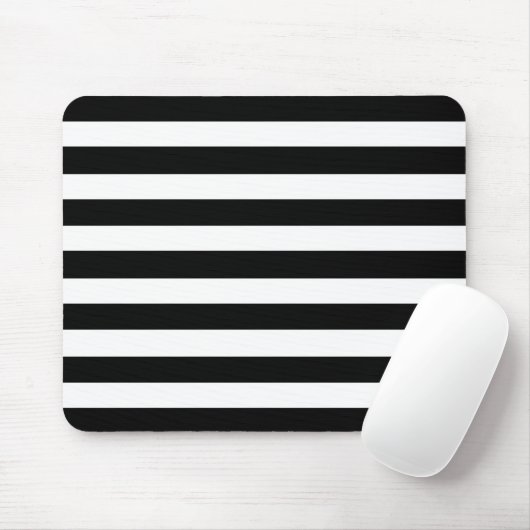 Tapis De Souris Un Motif classique à rayures blanches noires (Avec souris)