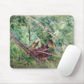 Tapis De Souris Un nid complet, des parents et des bébés oiseaux (Avec souris)