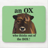 Tapis De Souris Un Ox Qui Pense De La Boîte (Devant)