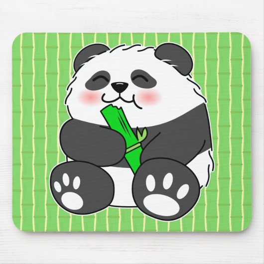 Tapis De Souris Un Panda Bébé Mignonne Mangeant Stalk Bambou (Devant)