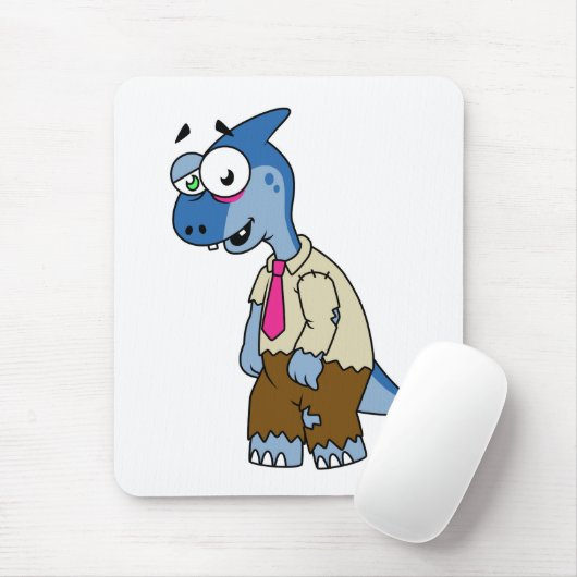 Tapis De Souris Un Parasaurolophus Caricaturé En Zombie. (Avec souris)