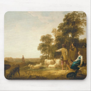 Tapis De Souris Un paysage avec des bergers et des bergères